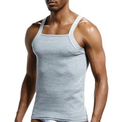 Mens Fitness Tank Top Cotton Polyester Elastic Vest Gym Training Undershirt