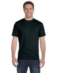 Men’s Crew-neck T-Shirt, White /Black 6 Pack “100% Cotton & Tagless”