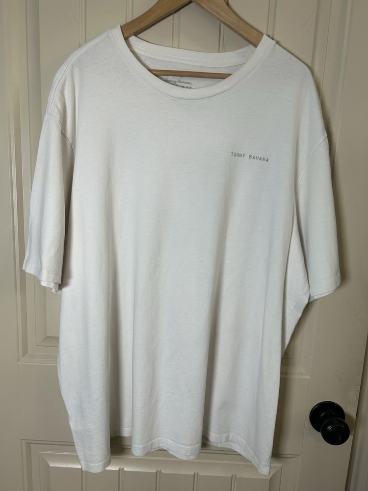 Tommy Bahama Men’s Short Sleeve T-Shirt 3XL White Beachy Vacation Weekend Casual