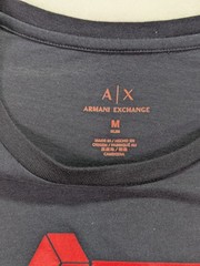 Armani Exchange Men’s Size M Slim Black w/Red 3-D Logo Graphic Crewneck TShirt