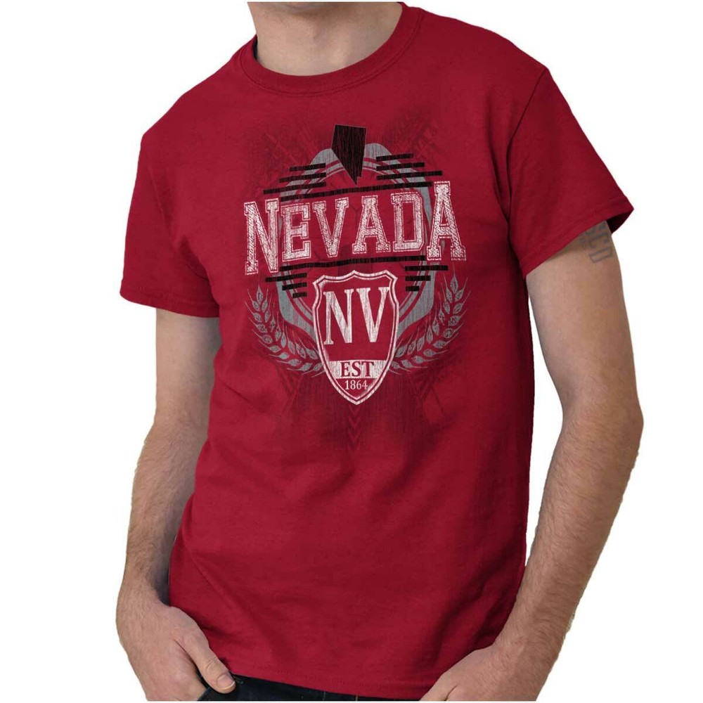 Nevada Traditional Tourist Travel Souvenir NV Adult Short Sleeve Crewneck Tee