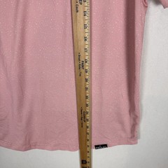 Primo Shirt Mens Medium Pink Henley Polka Dot Lightweight Stretch Tee Jersey