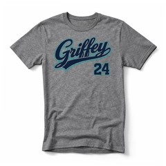 Griffey Jr. 24, Seattle Baseball HOF themed Pre-Shrunk Ring Spun Cotton T-Shirt