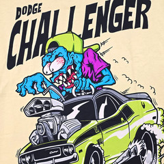 Ratfink Dodge Challenger Shirt Mens XL Yellow Mopar American Muscle Car NWT