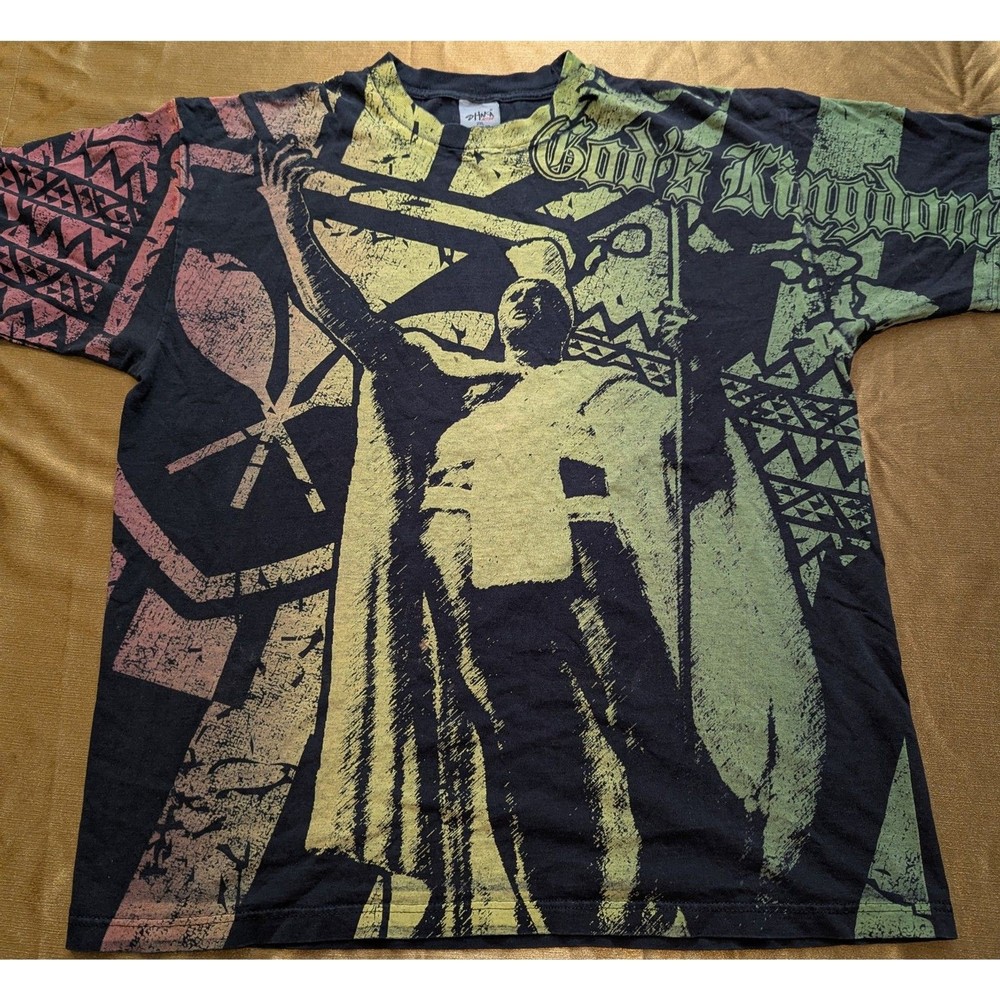 Shaka Active 2XL All-Over Print “God’s Kingdom” T-Shirt Rasta Reggae Graphic