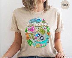 Colorful Sea Life Comfort Tee Protect Our Ocean Planet