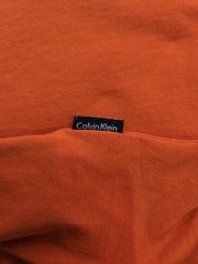 Calvin Klein Liquid Touch Men’s Orange Solid Logo Crew Neck T-Shirt M