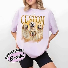 Custom Dog Comfort Tee Shirt Personalized Pet Lover Gift
