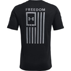 Under Armour 1370810 Men’s UA Freedom Flag T-Shirt, Black/Steel, Small