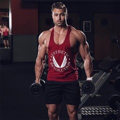 Men Fitness Stringer Vest Cotton Bodybuilding Men Sleeveless Shirt Gym Tank Tops
