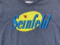 Seinfeld Comedy TV Show George Costanza Kramer Elaine T-shirt Size XL Blue