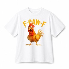 Funny F‑CAW‑F Screaming Rooster Casual Retro Graphic Cotton T‑Shirt Unisex