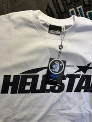 HELLSTAR Men’s White Graphic Logo Crew Neck Short Sleeve T-Shirt Tee Size XL