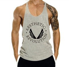 Men Fitness Stringer Vest Cotton Bodybuilding Men Sleeveless Shirt Gym Tank Tops