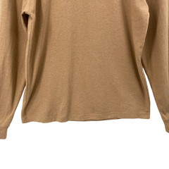 Lands’ End Mens M 38-40 Mock Neck Shirt Brown Cotton Long Sleeve Casual