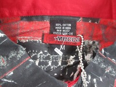 Vintage Mecca Shirt Short Sleeve Mens Medium Button Down Check Red Black AOP NWT