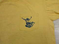 Vintage 70s Single Stitch Shirt Mens Large Yellow Surfer Graphic Double Sided