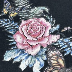 Vintage 1990s Maui Hawaii Pink Roses And Butterflies Black T-Shirt Size XL
