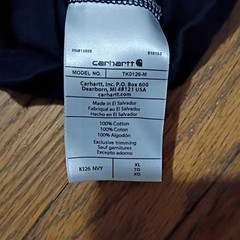 Carhartt Men’s XL T-Shirt Navy Long Sleeve Crew Neck Loose Fit Logo K126