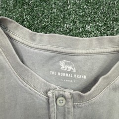 The Normal Brand Men’s Green Henley T-Shirt Size L Cotton Short Sleeve