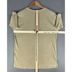 Buck Mason Shirt Mens Medium Beige Vintage Wash Curved Hem Minimalist Basic