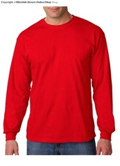 Gildan – 100% Cotton Long Sleeve T-Shirt. 5400 – Red G540 XL