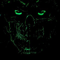 Vintage 1998 Liquid Blue Terminator Skull Glow Dark AOP Tee Shirt 2X Cyborg