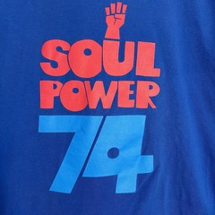 101 Apparel Soul Power 74 Blue Red Short Sleeve T-Shirt Adult Medium