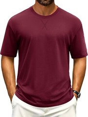 Men’s Cotton Drop Shoulder T Shirt Loose Fit Soft Casual Short Sleeve Summer Tee