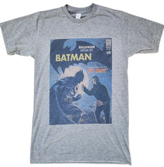Men’ Batman vs Michael Myers Halloween graphic T-shirt Gray Soft Style Vintage