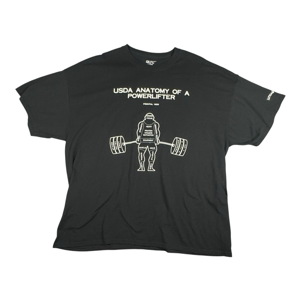 Powerlifter T-Shirt 2XL Black Gym Fitness Bodybuilding Weightlifting Funny Tee