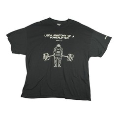 Powerlifter T-Shirt 2XL Black Gym Fitness Bodybuilding Weightlifting Funny Tee
