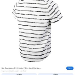Nike Men’s White and Black Striped Short Sleeve Tee