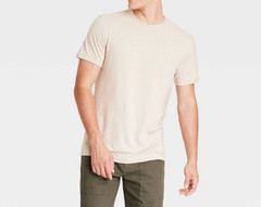 Men’s M Every Wear Short Sleeve T-Shirt Goodfellow Oatmeal Light Cotton Blend