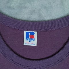 Vintage Russell Athletic T Shirt Mens XL Purple Blank Tee Made USA Crewneck 90s