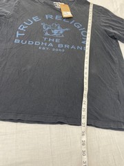 True Religion Metallic Buddha Brand Short Sleeve Crewneck size L