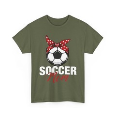 Soccer T-Shirt, Messy Bun Soccer Mom Sports Soccer Lovers Shirt