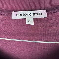 Maroon Hand Dyed Distressed Cotton Streetwear T-Shirt Cotton Citizen Size XL