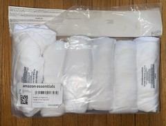 Amazon Essentials Men 6 Pack Crewneck Undershirts White Blank Medium 100% Cotton