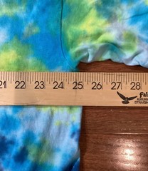 Gildan Heavy Cotton Tye Dye T Shirt Size 2XL Teal Blue Yellow Green Distressed
