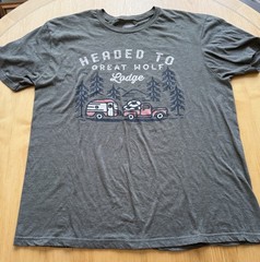 Great Wolf Lodge T Shirt Mens Large Gray Camping Graphic Tee Outdoor Travel