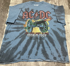 AC/DC Tie Dye T Shirt For Those About To Rock World 2021 Tour Blue Men’s M/L