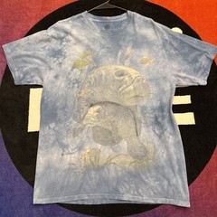 Men’s Large The Mountain Vintage Aquatic Sea Whale Faded Graphic T Shirt Tie Dye