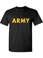 Black ARMY Short Sleeve T-Shirt with gold print – Adult Small to 5X