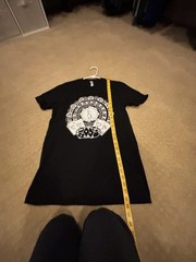 Mens Black Bella+Canvas Graphic Tee – 18K Heart Design Sz M