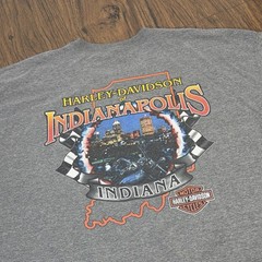 Harley Davidson Mens 2XL Gray T-Shirt Indianapolis Indiana RK Stratman Vintage