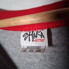 Shaka Active Baseball Shirt Men 3XL Gray Red Raglan Sleeve Sporty