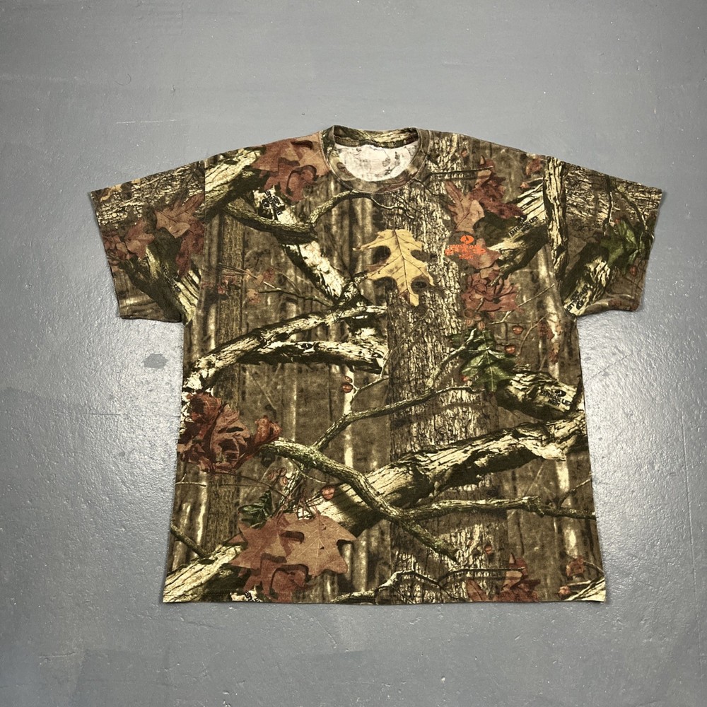 Vintage Mossy Oak Breakup Infinity Camo T Shirt Mens L Outdoor Hunting Tee 90s
