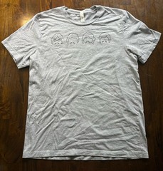 The Beatles Bella+Canvas Minimalist Line Art Short Sleeve Grey T-Shirt-Size L