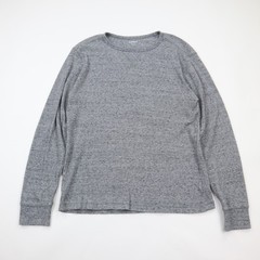 Old Navy Waffle Knit Thermal Shirt Mens Large Gray Lightweight Cotton Stretch LS